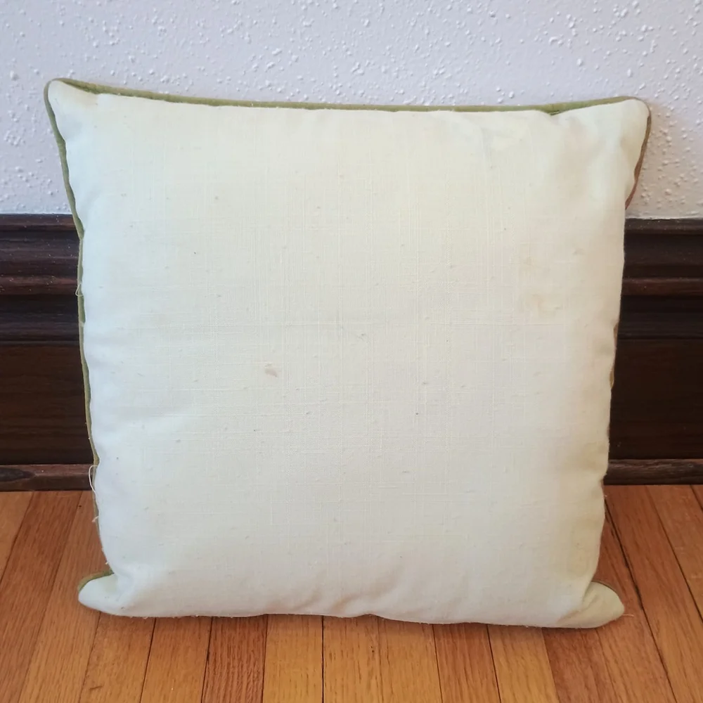 Vintage Finished Bucilla Needlecraft Sampler Decor Throw Pillow 15 X 15 READ